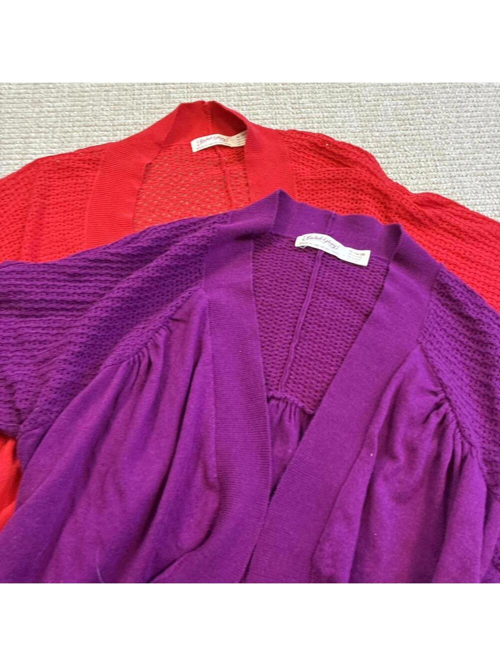 lot of 2 cardigans in colors purple and red size xl womens